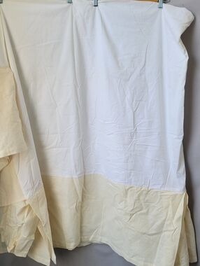 Pottery Barn Cotton Linen Dust Ruffle Bed Skirt with Side Pleats Queen